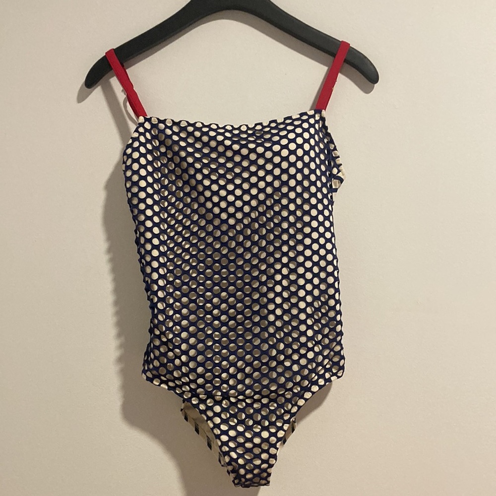 ANDRES SARDA striped fishnet one piece swimsuit